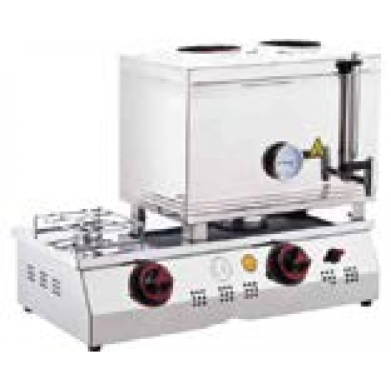 Gazlı Kaynaklı Çay Ocağı 40'Lık 2 Demlikli/2 Pot 72x31x45